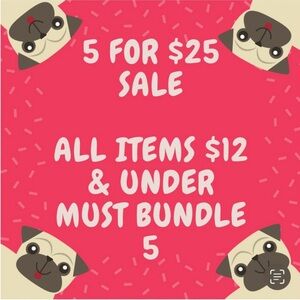 Bundle 5 items that are 12$ or under for 25$